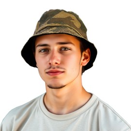 i-Smalls Men's Camo Print Bucket Hat: Stylish Outdoor Headwear for The Adventurous (L) Camo