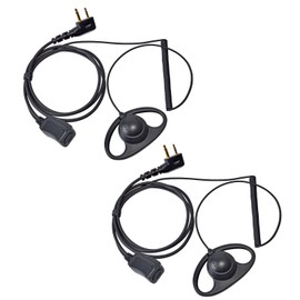 TWAYRDIO Walkie Talkie Earpiece with Mic for Midland Walkie Talkies, D-shaped Headset Ear Piece with 2 Pin Connector for Midland GXT1000VP4 X-TALKER T51VP3 Two-Way Radios, Pack of 2