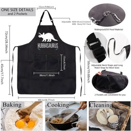 BNQL His and Hers Matching Aprons Funny Hubby Wifey Aprons Hubbasaurus Wifeysaurus Couples Apron Wedding Gifts for Newlywed (Hubbasaurus Wifeysaurus apron)