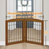 LZRS 2-Panel Freestanding Foldable Wood Dog Gate – Solid Wood