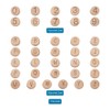 KISSITTY 72pcs Flat Round Wooden Beads Wood Alphabet Number Charm