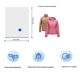 LNJLVI Bolsas de Almacenamiento de Vacío 6 Piezas Compresión Bolsas de Vacío Reutilizable para Guardar Ropa Almohadas Edredones,Almacenaje de Ropa(6 Piezas - 50/70cm,)