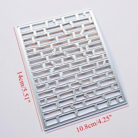 DIYOLOGY Brick Wall Background Metal Cutting Dies Bricks Frame Die Stencil Template for Card Making Background Die Cuts for Scrapbooking Paper Crafting Decoration