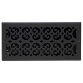Decor Grates ST614W Scroll Design Wall/Ceiling Register, 6x14 Inches, Textured Black