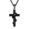 Prosteel Mens Black Cross Chain Necklaces Pendant Snake For Women