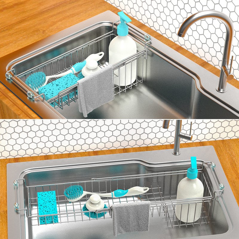 FavoThings Over The Kitchen Sink Caddy Sponge Holder Organizer Drying