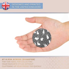 Destination Vinyl ltd Magnet for Refrigerator, Fridge BW - White Rabbit Hare Bunny Cute for Office, Cabinet and Whiteboard, Magnetic Stickers, 38228