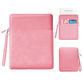 Book Sleeve with Zipper,9''x11''Book Sleeve Washable Book Protector Book Pouch Paperback HardBook Cover for Book Lovers Reading Accessories Gift (Pink)