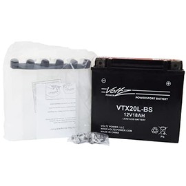 Voltz Power VTX20L-BS Maintenance Free (AGM) Powersport Battery with Acid Pack Plastic