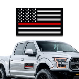 Thin Red Line American Flag Magnet for Vehicles (9" x 7") – Die-Cut – Made in USA – Thin Red Line Flag Magnet for Car, Truck, SUV