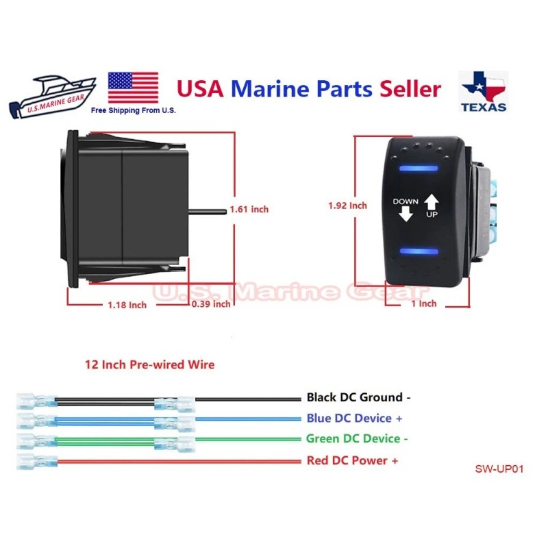 Mear Gear ON OFF ON Tilt Up Down Switch Rocker