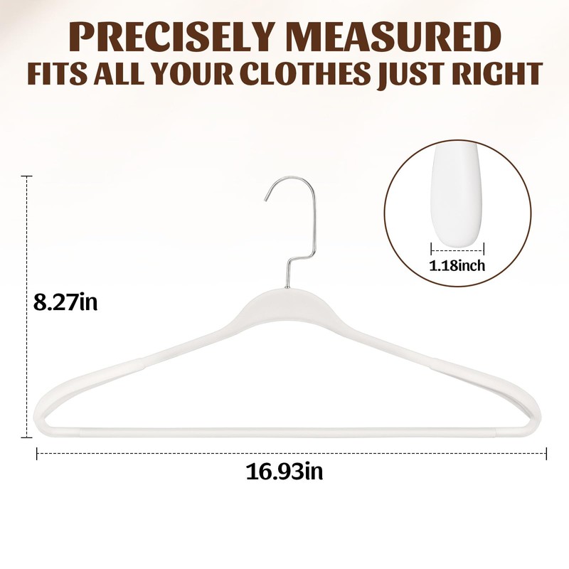 10 Pack Plastic Hangers, Heavy Duty Extra Wide Shoulders White