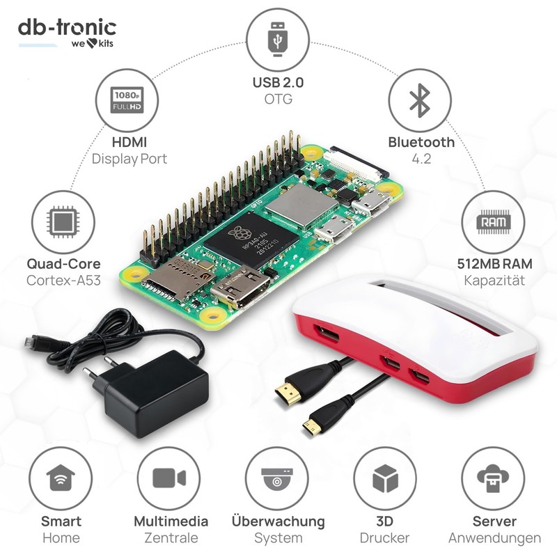 Raspberry Pi Zero 2 WH Starter Set | 5.1V 2.5A