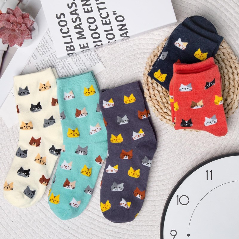 Chalier Womens Funny Socks Cozy Cute Printed Patterned Fun Sock