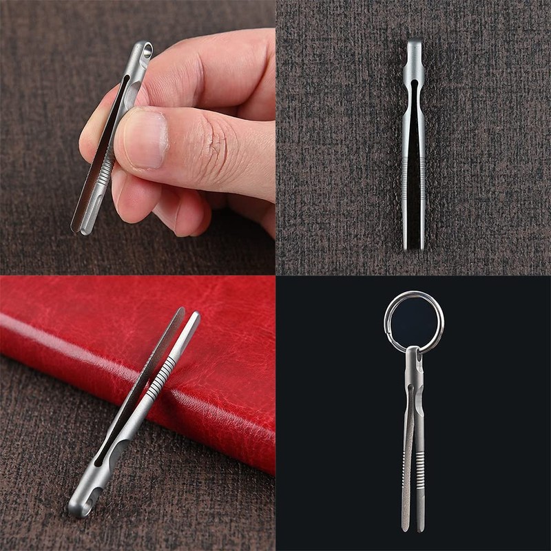 prendre Titanium Alloy Tweezers Keychain Small Compact Portable Portable Key