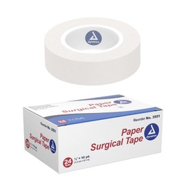 Dynarex Surgical Paper Tape Surgical 1/2 Inch x10yd, 24 Count