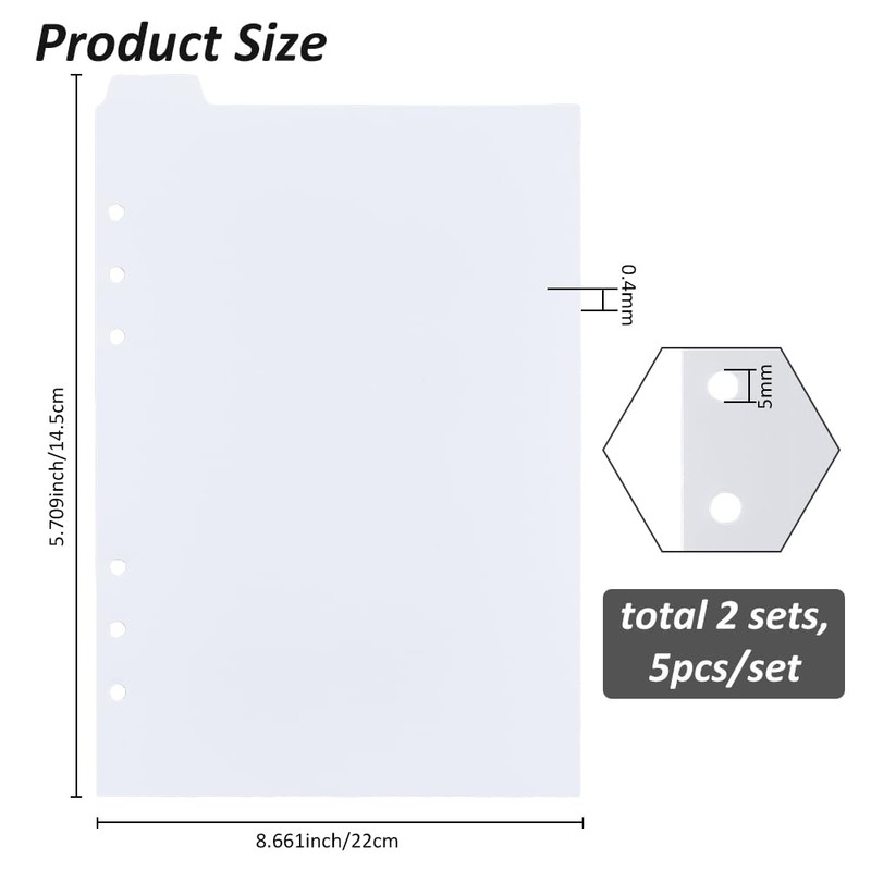 SUPERFINDINGS 2 Set of 10 Sheets A5 Index Dividers White