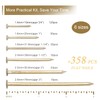 6 Sizes Gold Hardware Nails Assortment Kit, 358pcs, Brass Plated,