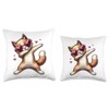 Cat Heart Shape Sunglasses Dabbing Dance Lover Throw Pillow