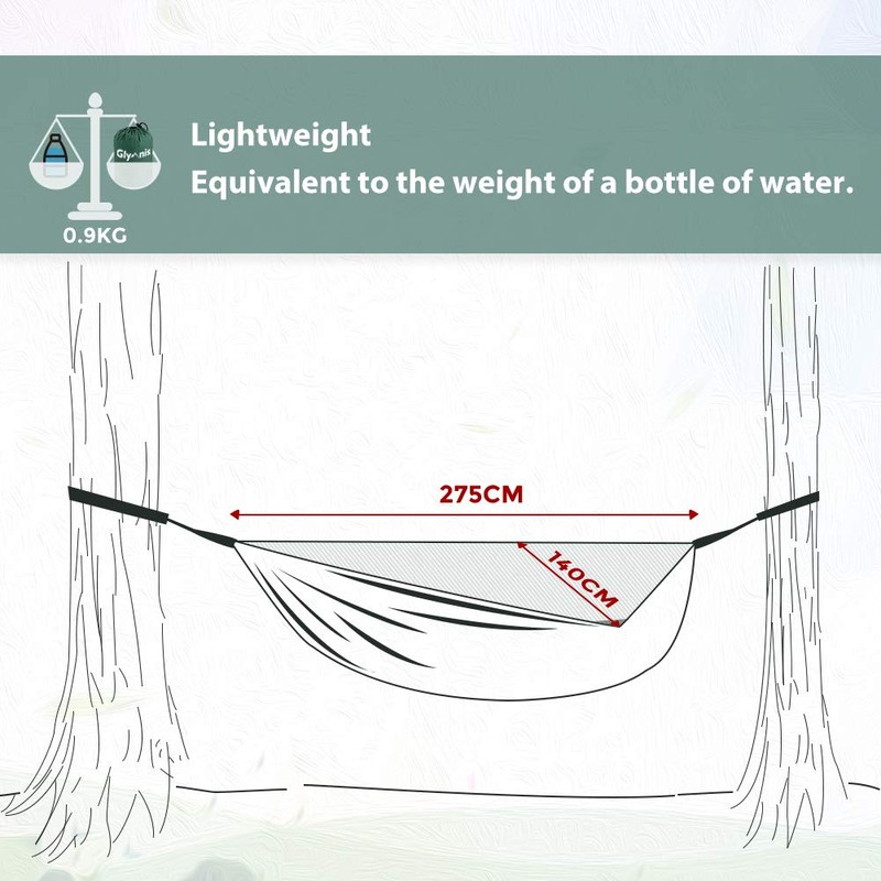 Glymnis Camping Hammock for 2 Person Nylon Lightweight Portable Double