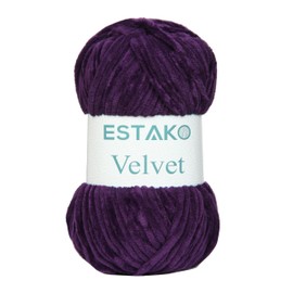Estako Velvet Chenille Blanket amigurumi Yarn for Crocheting and Knitting Super Bulky 100 gr (132 yds) (1640 - Purple)