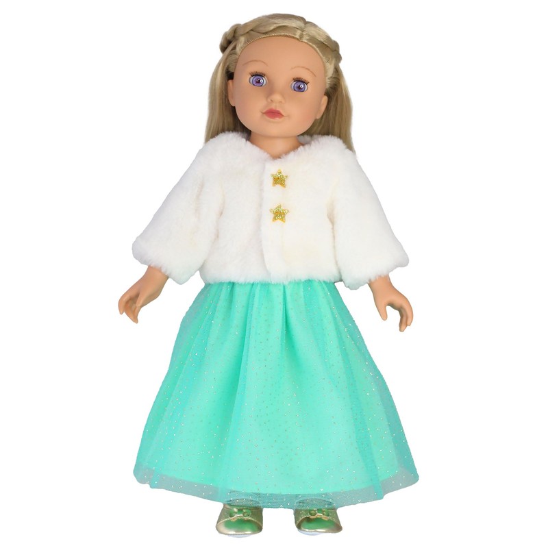 Heless 7471 Glitter Ballerinas for Dolls, Gold, Size 30 -