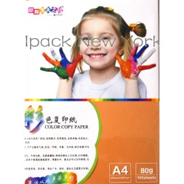 jiaguwen A4 Orange Color Copy Paper 24 lb 100/Ream 8.5x11''