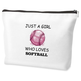 Softball Girl Gifts Cosmetic Bag for Girls Women Softball Player Coach Gift Makeup Pouch for Softball Lovers Birthday Girl Bag Christmas Gifts