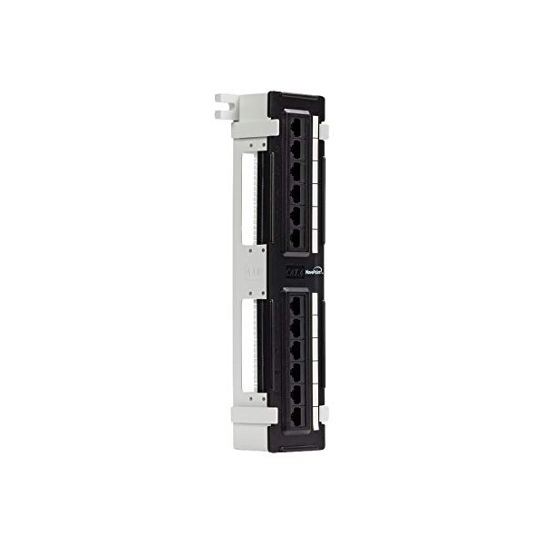 NavePoint 12-Port Cat6 UTP Unsheilded Mini Patch Panel with Wallmount
