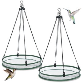 FoldTier FoldTier 2 Pieces Universal Wild Bird Seed Catcher Hanging Hoop Platform Bird Seed Catcher Tray for Hummingbird Feeders Bee Feeder Outdoor Garden Accessories (16 Inch)