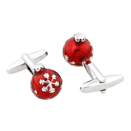 MRCUFF Christmas Ball Ornament Pair Cufflinks in a Presentation Gift Box & Polishing Cloth