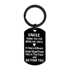 Xiahuyu Uncle Keychain Gifts Thank You for Being My Uncle Keychain Christmas Birthday Gifts for Uncle Fathers Day Gift Thanksgiving Day Gift Uncle Gift from Niece Nephew