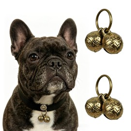 Flasidu Copper Pet Collar Bells, 4 PCS 0.67 Inch Alloy Bells, Extra Loud Universal Size Pendant Accessories for Dogs, Cats & All Small Pets, Anti-Lost Tracking & DIY Use