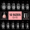 AILLSA Medium Square Nail Tips Soft Gel Full Cover Half