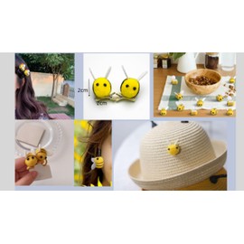 Cazqgoy Pack of 50 Bee Decorative Felts Wool Mini Bee Decoration Felt Bees Felt Balls, Bee Felts Wool Mini Decoration