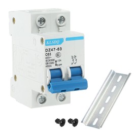 sourcing map Miniature Circuit Breaker Low Voltage AC 63A 400V 2 Pole DIN Rail Installation DZ47-63 C63