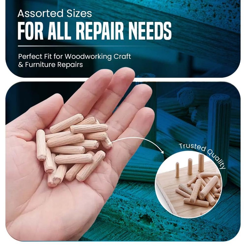 21 pcs Assorted Wooden Dowels M6 M8 M10 Hard Wood