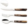 (Tramontana) Steak Knife + Fork + Spoon Set - NUT