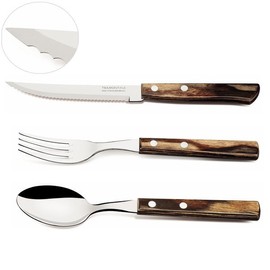 (Tramontana) Steak Knife + Fork + Spoon Set - NUT Color / (트라몬타나)스테이크 나이프+포크+스푼 세트-NUT 색상