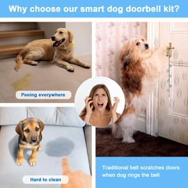 Daytech Dog Doorbell for Potty Training, Puppy Dog Door Bell Training with Waterproof Touch Button Bell for Dog to Ring to Go Outside (3 Buttons + 1 Receiver + 1 Clicker)
