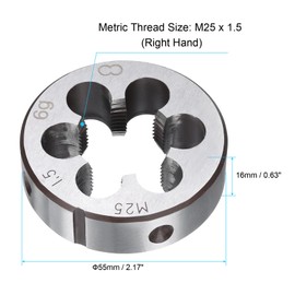QUARKZMAN M25 x 1.5 Metric Thread Right-Hand Cutting Cutting Hatch Alloy Tool Steel Thread Repair Tool