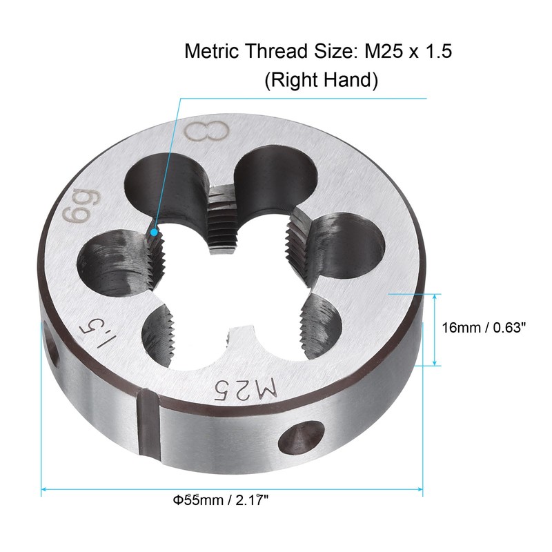QUARKZMAN M25 x 1.5 Metric Thread Right-Hand Cutting Cutting Hatch