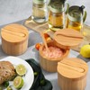 HTB Bamboo Salt Cellar with Mini Spoon, Kitchen Salt Box