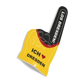 HIGH FIVE FINGERS Dresden Flag My City Flag Foam Hand for Football, Handball, Athletics, Fan Item for Games, Stadium and Events, One Size, 40 x 20 x 2.5 cm