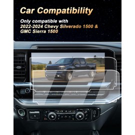 2024 Silverado 1500 Screen Protector - For 2022-2024 Chevy Silverado 1500 & GMC Sierra 1500 13.4-Inch Touch Screen - 9H Hardness Tempered Glass HD 2022-2024 Silverado 1500 & Sierra 1500 Accessories(2 Pack)