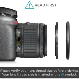 82mm-77mm Step Down Ring [82mm Lens to 77mm Filter] 2 Pack, WH1916 Camera Lens Filter Adapter Ring Lens Converter Accessories