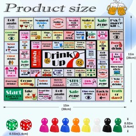 Board Games, Board Games for Adults, Rubber Mat Board Game, Funny Party Interactive for Game Night, Birthday, Family Play or Any Occasion, Age 21+, 2-8 Players