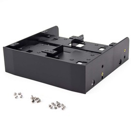 2.5 3.5 HDD SSD to 5.25 Floppy Drive Bay Computer Mounting Bracket for PC, Black