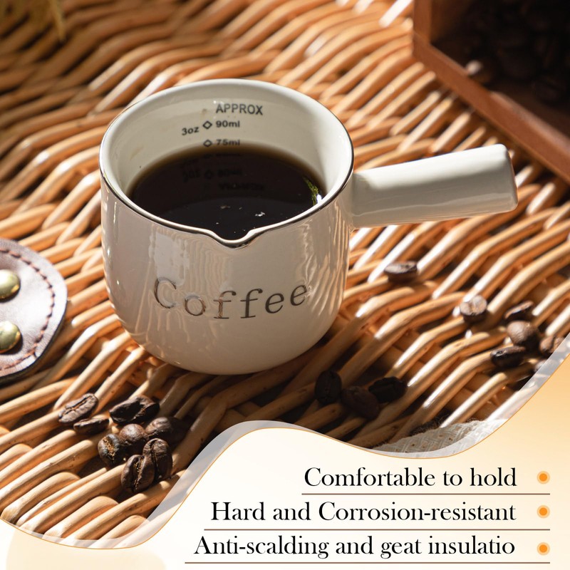 Maxdot 2 Pack Espresso Shot Cups, Ceramic Expresso Measuring Cup