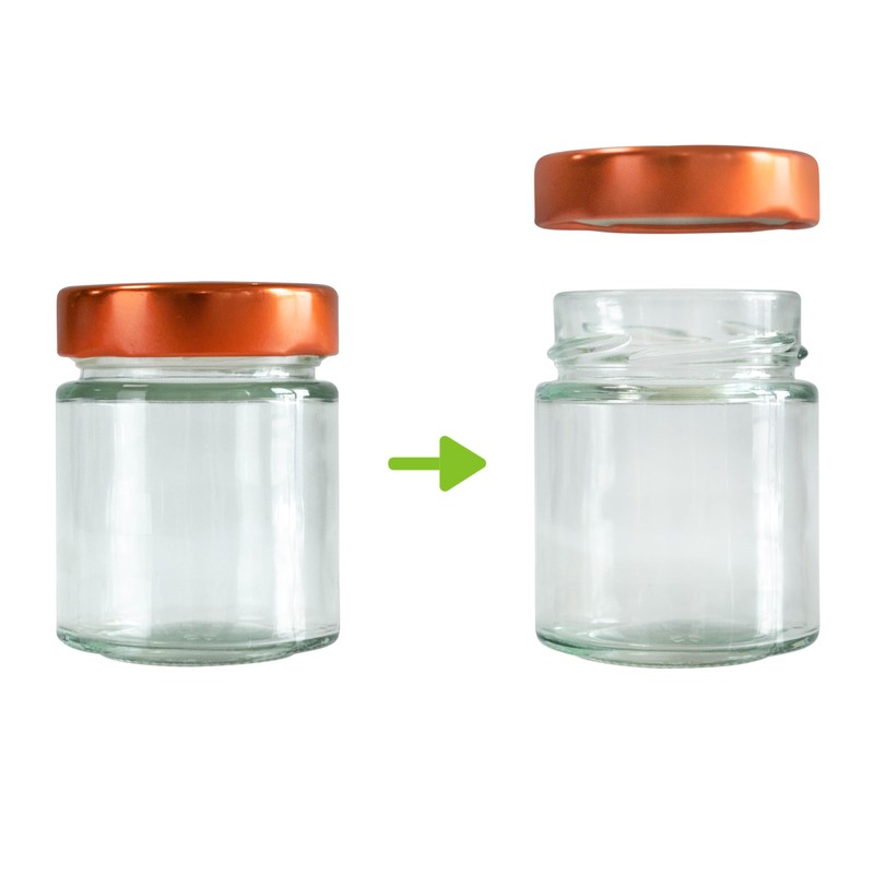 GPK4ALL 5oz Glass Jar with Metal Lids, Pack of 12